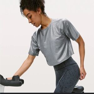lululemon athletica dark Silver Women's crop top SOULCYCLE edition